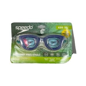 Speedo Swimming Sunny Vibes Goggle Kids Age 3-8 Blue Celeste Sun Safe NEW